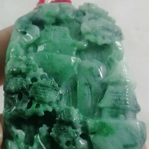 Certified 100% natural jade, green pine